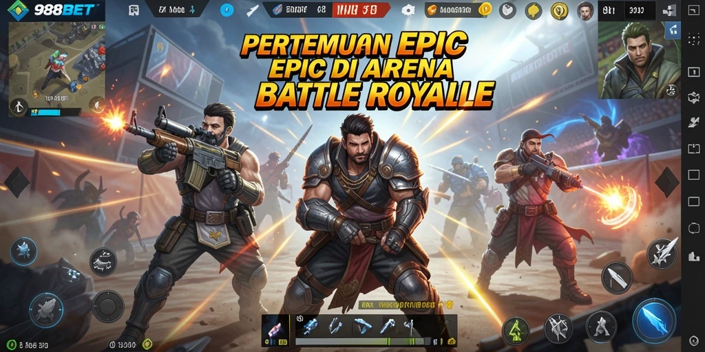 Screenshot gameplay seru dari 988BET di arena Battle Royale.