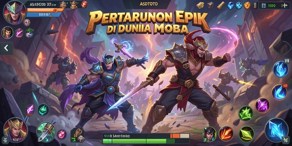 Tampilan seru gameplay ASDTOTO dalam pertarungan MOBA.
