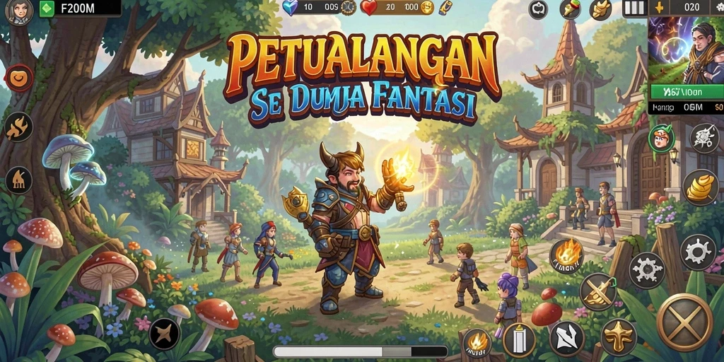 Tampilan gameplay seru di dunia petualangan F200M.