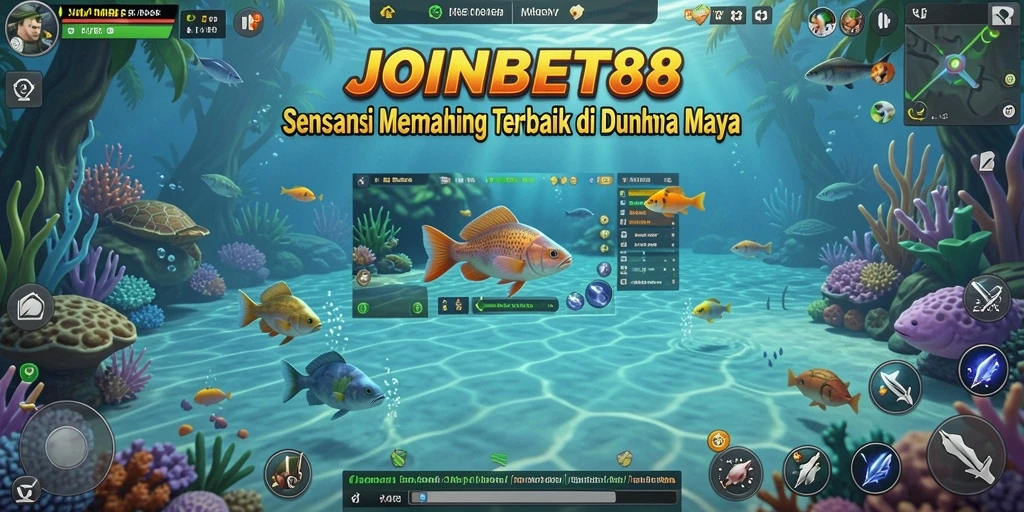 Tampilan gameplay JOINBET88 yang menakjubkan dengan suasana memancing yang realistis.