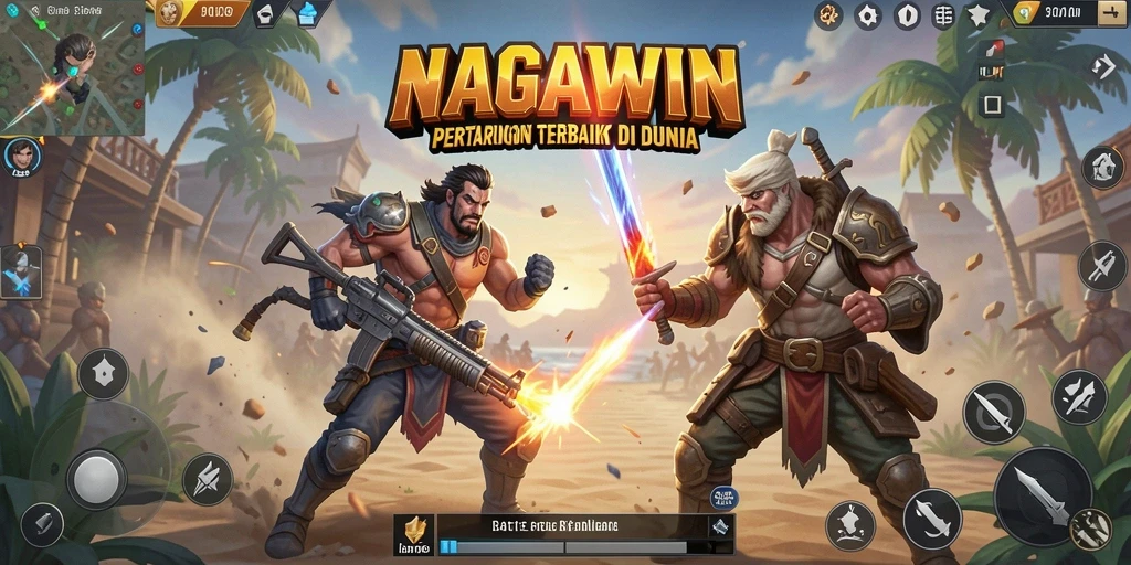 Gameplay seru NAGAWIN dalam pertempuran Battle Royale.