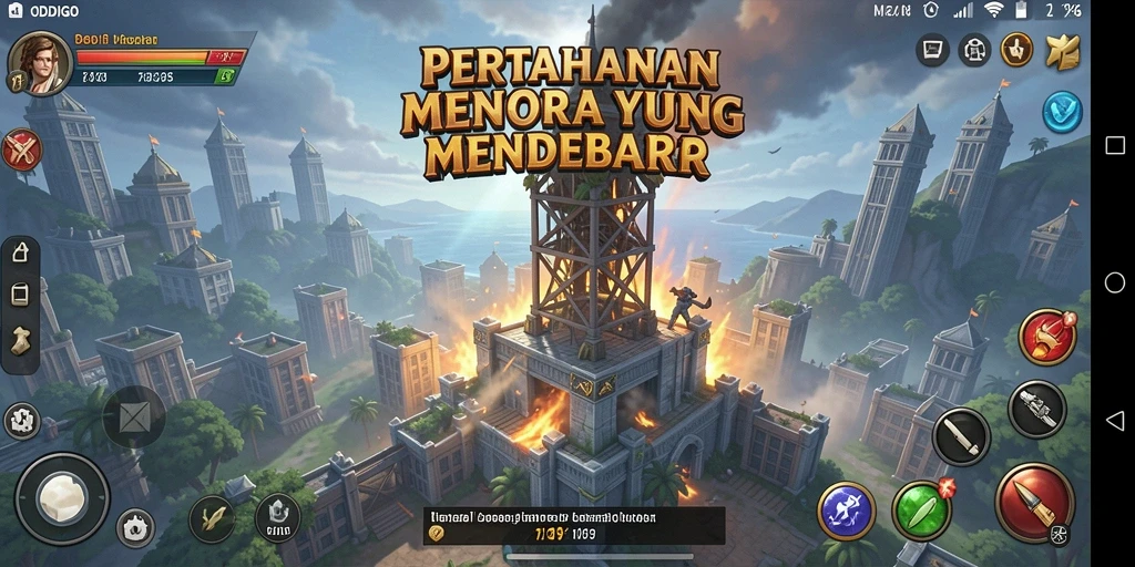 Tangkapan layar gameplay Tower Defense ODDIGO yang mendebarkan.