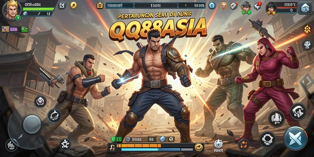 Tampilan seru gameplay QQ88ASIA dengan pertarungan aksi yang intens.