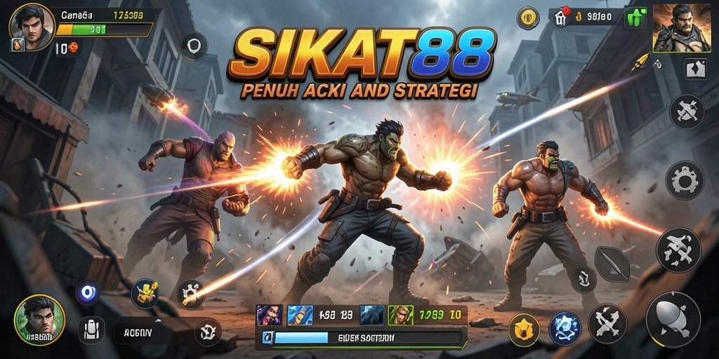 Tangkapan layar menunjukkan adegan aksi yang mendebarkan dalam SIKAT88.