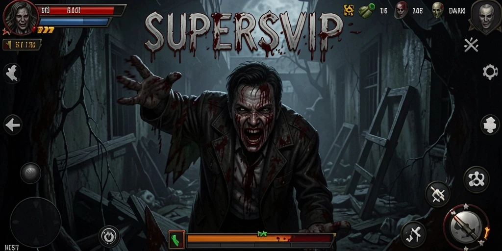 Screenshot gameplay SUPERSVIP menampilkan momen mencekam penuh ketegangan.