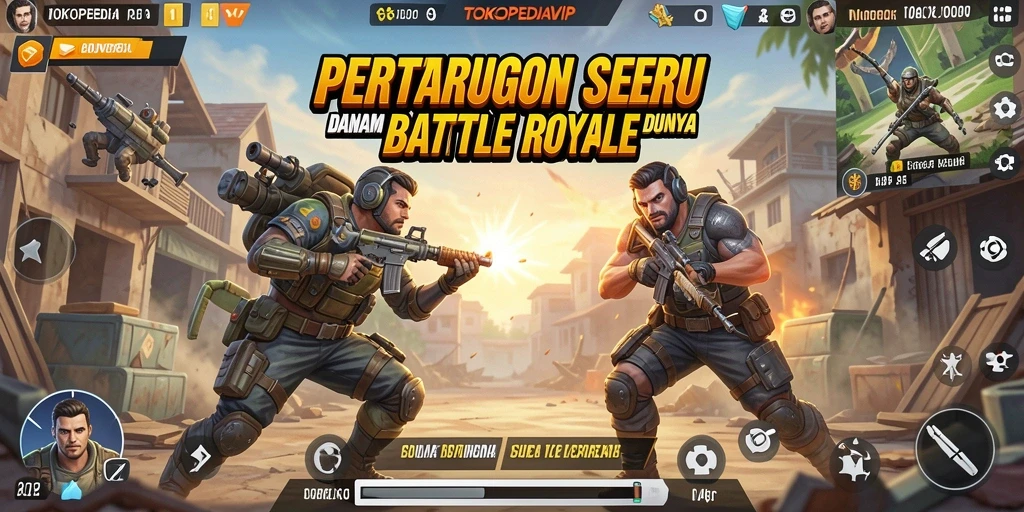 Screenshot permainan <strong>TOKOPEDIAVIP</strong> menampilkan aksi pertarungan yang mendebarkan.