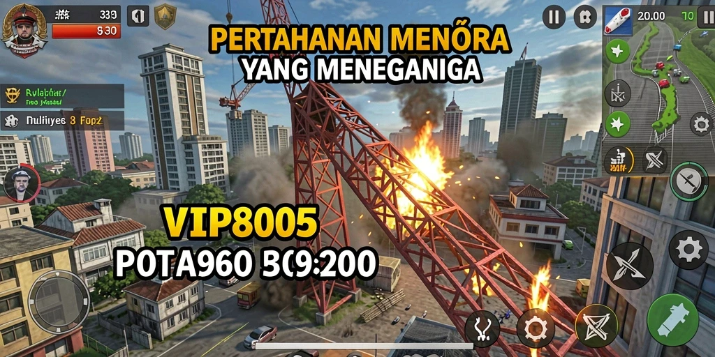 Tangkapan layar utama VIP805 menampilkan aksi intens dalam permainan Tower Defense.